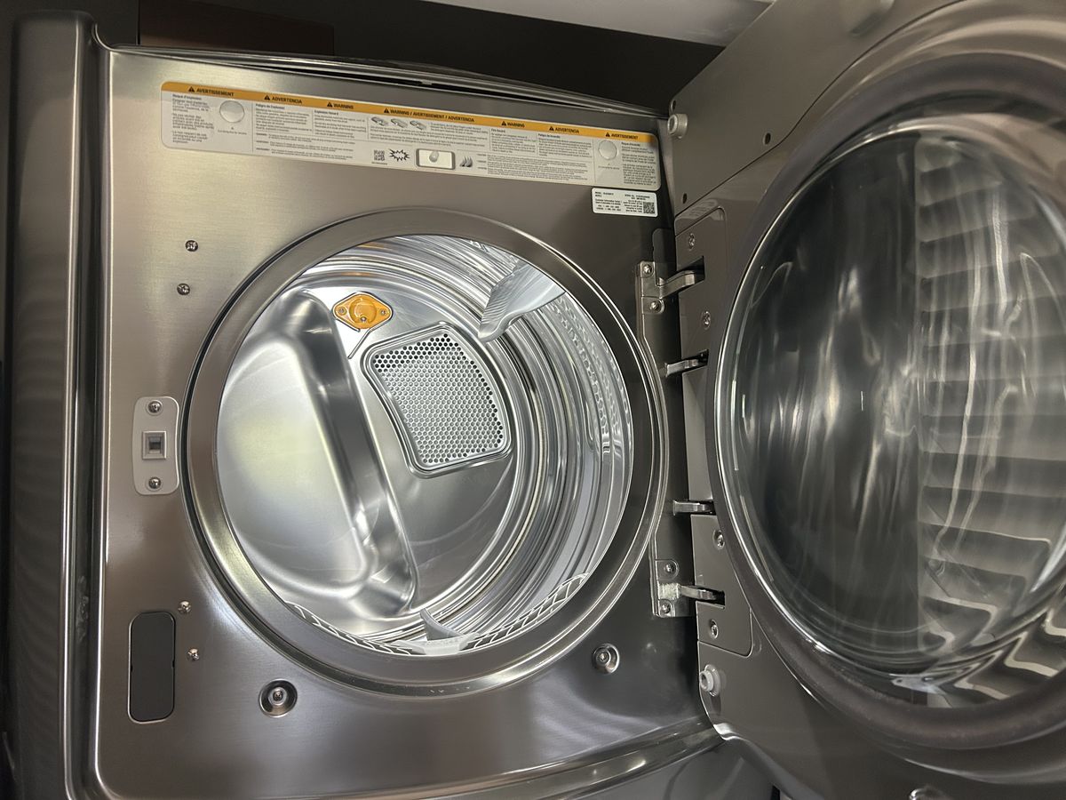 Dryer drum interior with the lint screen visible — dryer repair call in Kingston, WA